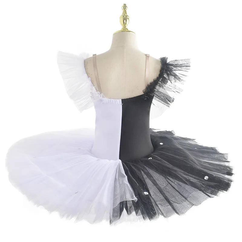 white lace ballet tutu professional women black swan competition red sequin flower dress skirt kids toddler girls Dance wear