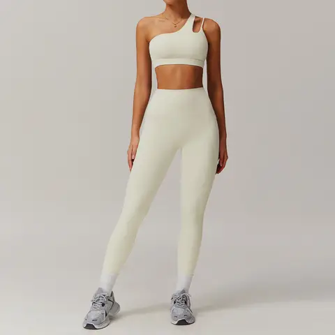 BIANHUI स्पोर्ट्सवियर योगा सेट, पॉकेट के साथ क्विक-ड्राई टाइट सूट, स्पोर्ट्स महिला ट्रैकसूट, असममित शोल्डर रनिंग जिम लेगिंग्स 8 best sales महिलाओं के ट्रैकसूट - №6