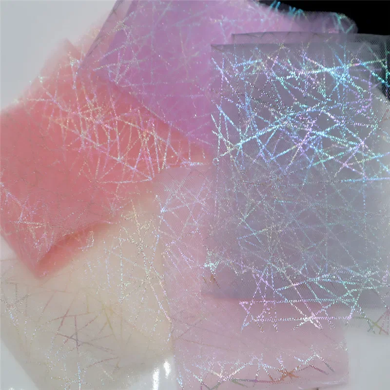 25Yards 6cm Glitter Colorful Stripe Tulle Roll Organza Tutu Fabric Baby Shower Party Supplies DIY Hair Bows Handmade Materials