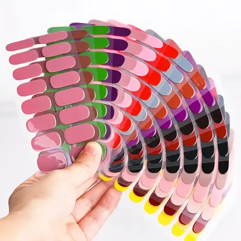 16 เคล็ดลับ UV Semi-Cured เจลเล็บที่ดีที่สุดคุณภาพระดับพรีเมียมแถบเล็บยาวนาน UV/LED เจลกึ่ง Cured สติกเกอร์เล็บ