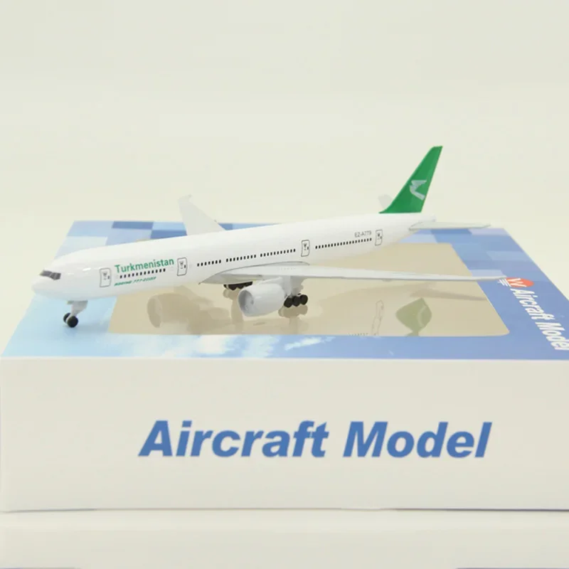 19cm airplane model toys air Turkmenistan airlines B777 aircraft model diecast alloy plane with landing gears