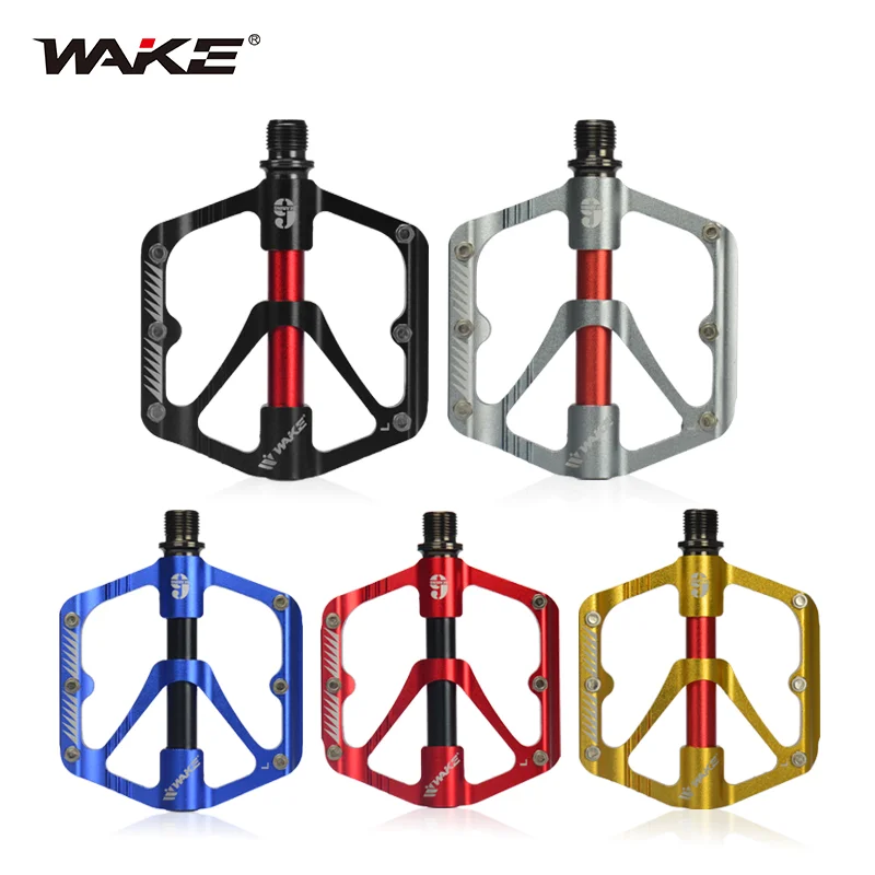 Wake Mountain Bicycle Pedal Accessories 3 Bearing Seal Ultralight Footboard Aluminum Bike Pedals Anti Slip for MTB Road Bike