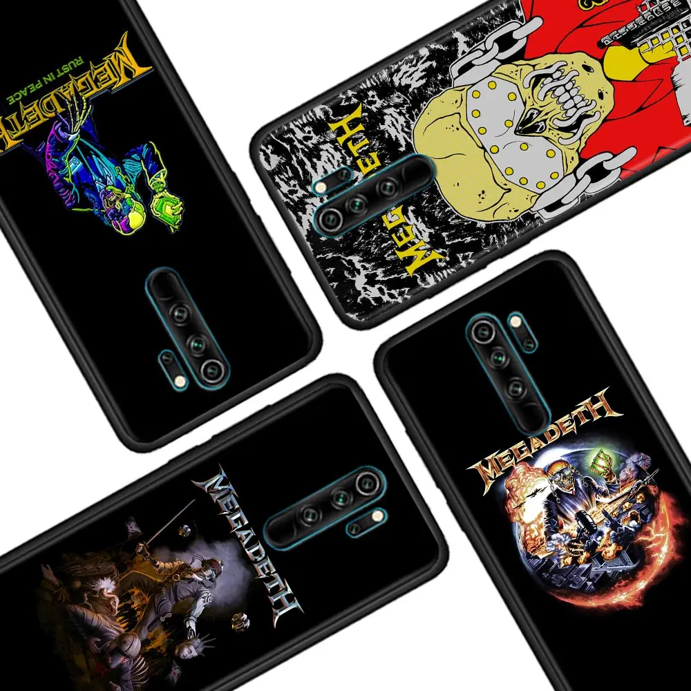 M-Megadeth Logo Skull Metal Band Funda Xiaomi Redmi 9 9C NFC 9T 9A 10 8A 7 6 A Cases Cover For Redmi K40 K50 Pro Plus Soft Coque