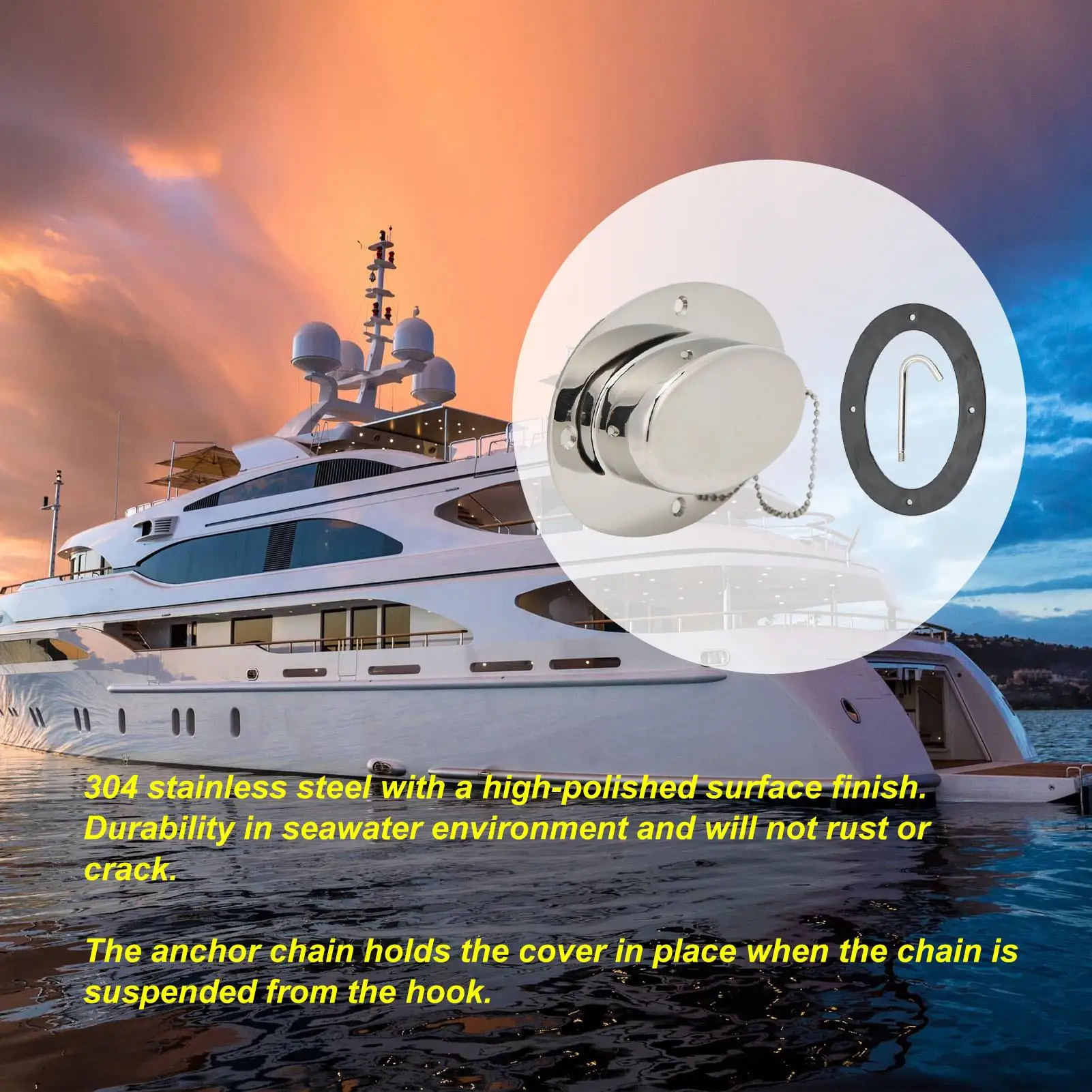 Stainless Steel Rope Deck  with Polished Finish - Antirust Chain for marine Yachts - Strong Bearing & Secure Hold