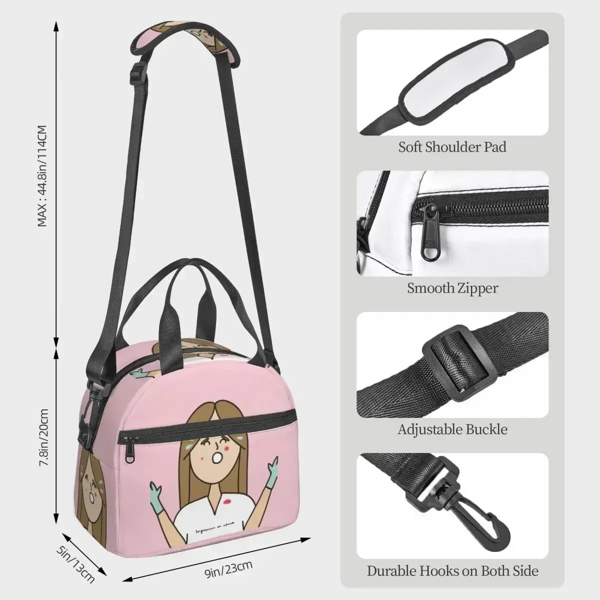 

Apuros Insulated Lunch Bag With Adjustable Shoulder Strap Food Container Large Thermal Cooler Box