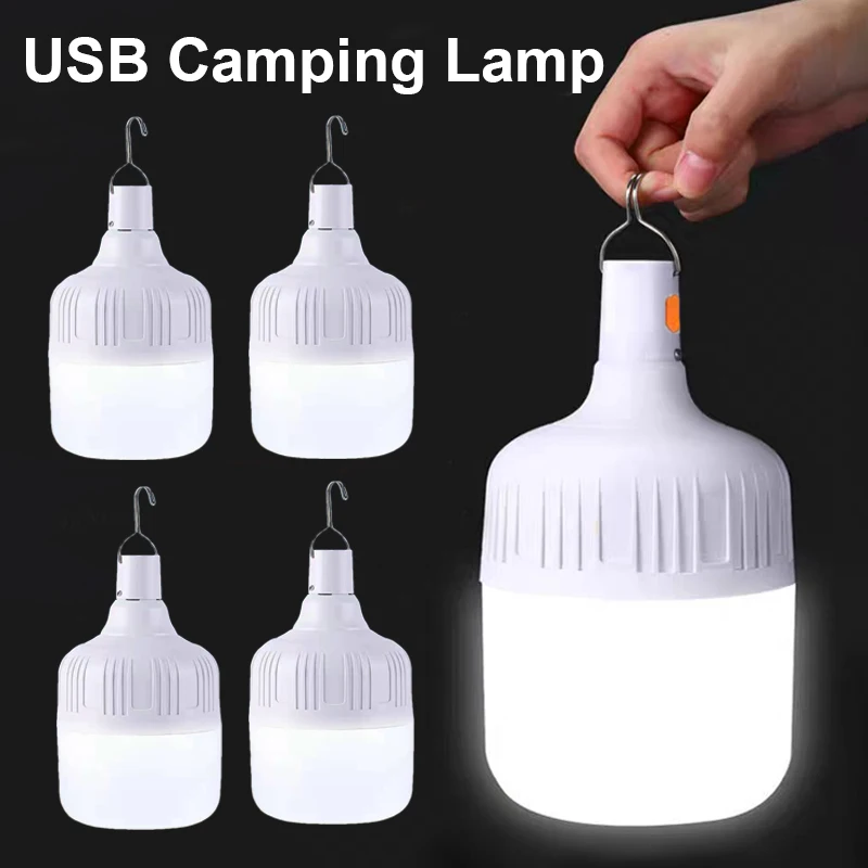 USB Rechargeable Led Bulb Portable Camping Lamp Light Home Outdoor Emergency Lights BBQ Camping Lantern Hanging Tent Light