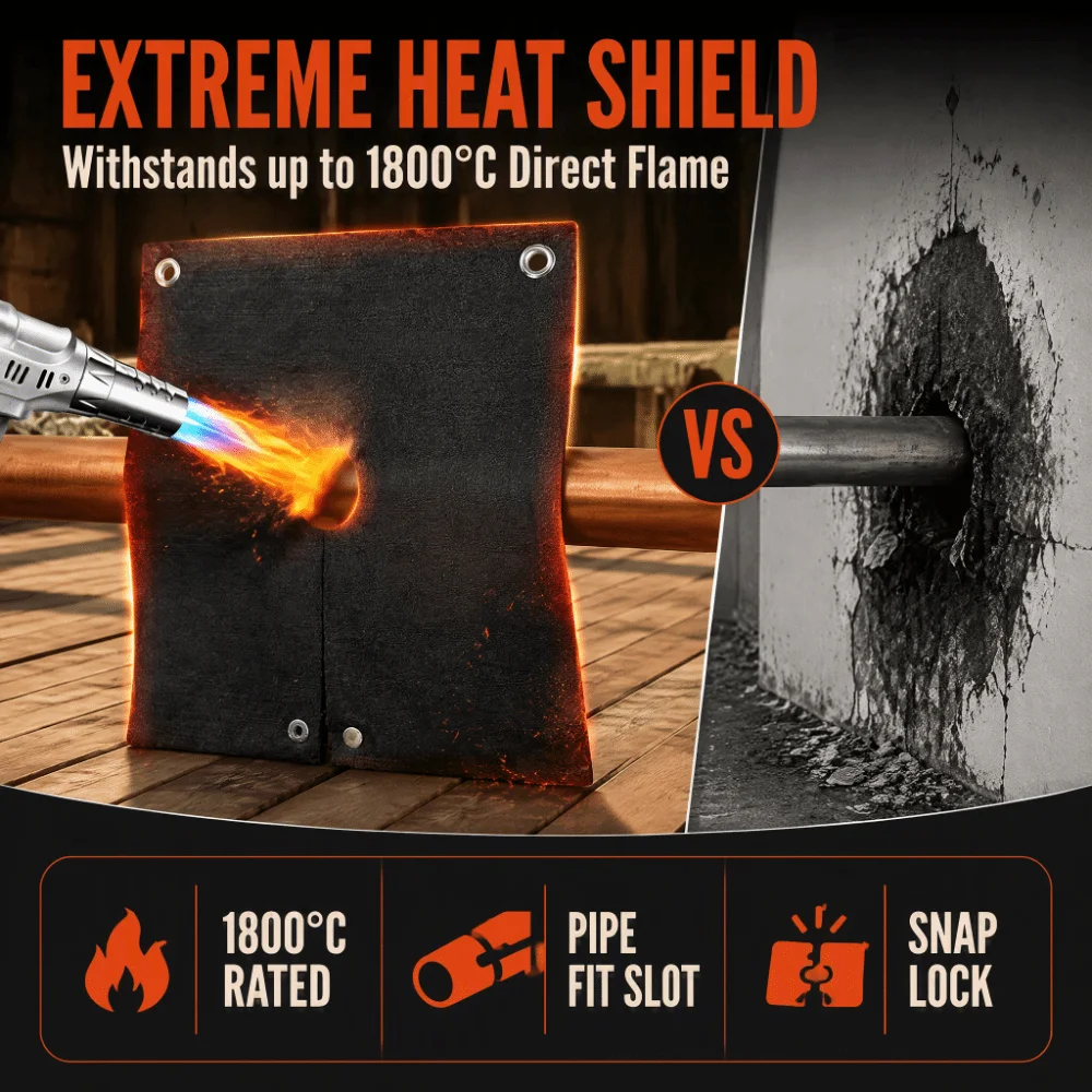 12x12 Inch Welding Blanket Black Color Heat Barrier Heat Shield Mat 5mm Thick Flame Resistant Up to 3000℉ Carbon Blanket