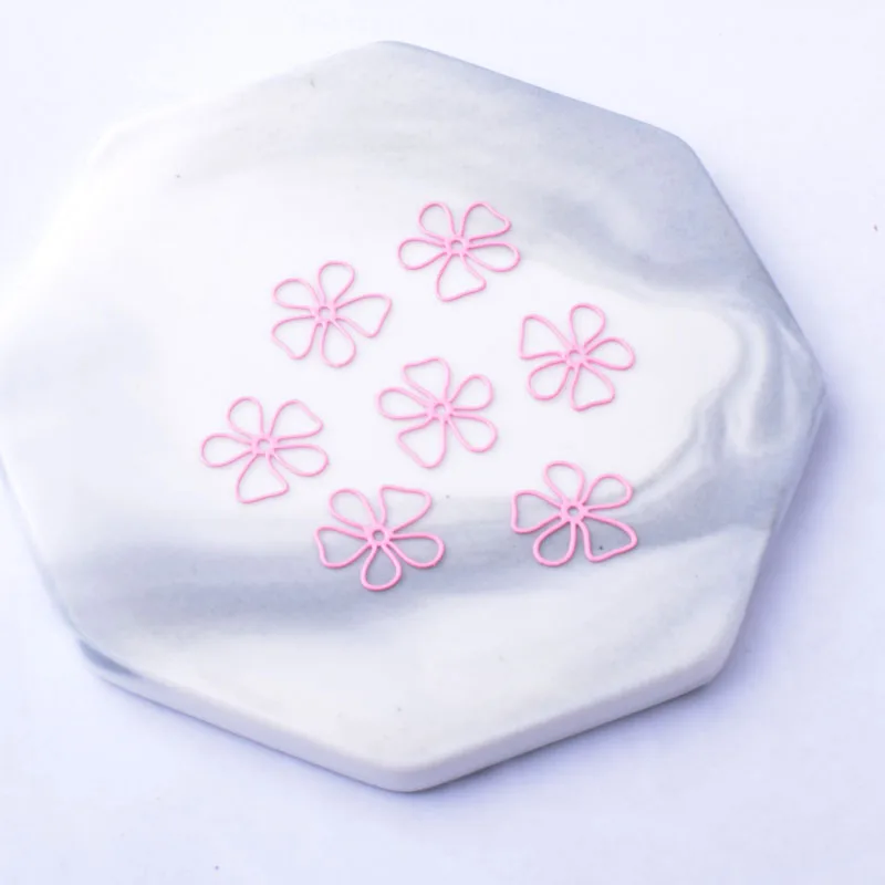 50 Stück Ac12657 20mm Bunte Blumen Filigran Anhänger Verbinder Hohlanhänger DIY Schmuckherstellung – Detail 5