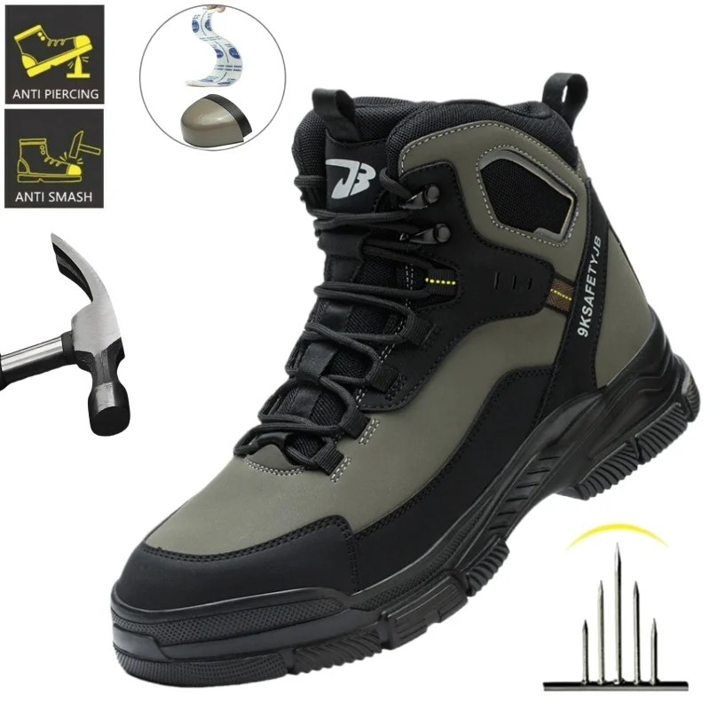 

New Work Boots Indestructible Safety Shoes Men Steel Toe Shoes Puncture-Proof Sneakers Male Footwear Shoes Men's Work Shoes