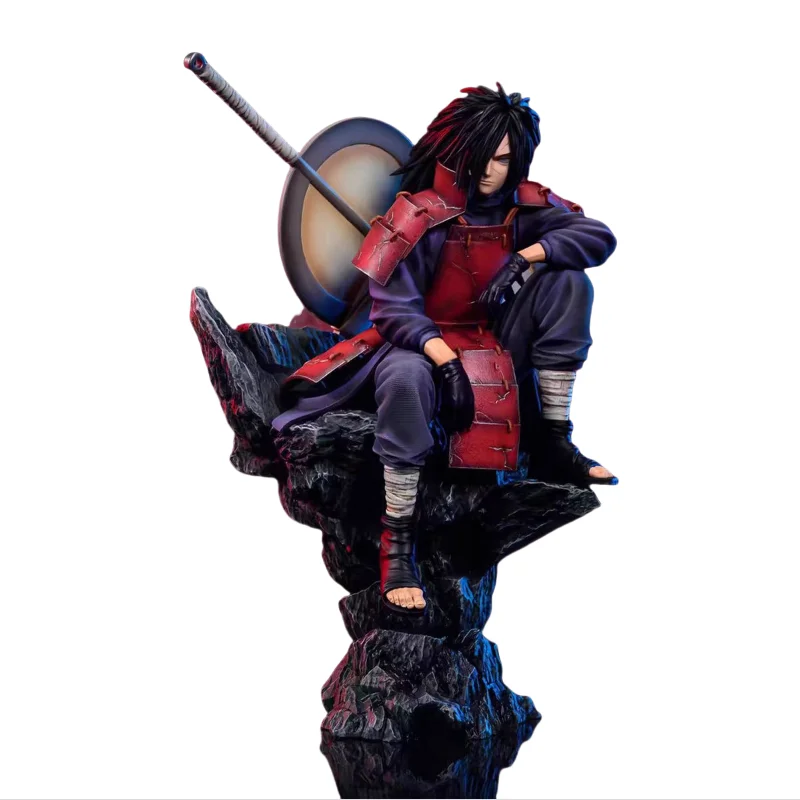 

Anime Figure 32cm Sitting Posture Uchiha Madara Model Peripheral Pvc Statue Creatives Desktop Ornament Decoration Holiday Gift