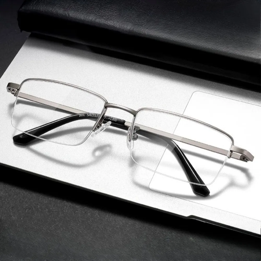 

Business high-grade half-frame reading glasses fold constantly high definition anti-blue reading glasses men's