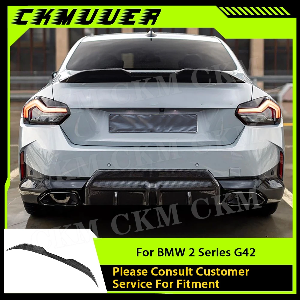 

CKMUUER задний спойлер из углеродного волокна для BMW 2 серии G42 M235i M240i Coupe 2022 + задний спойлер на багажник, задний спойлер на крыло