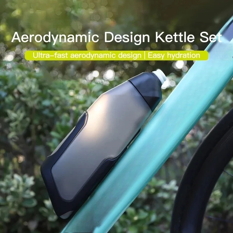 600ml Aerodynamic Push-Down Water Bottle Set for MTB Road Bike Frame