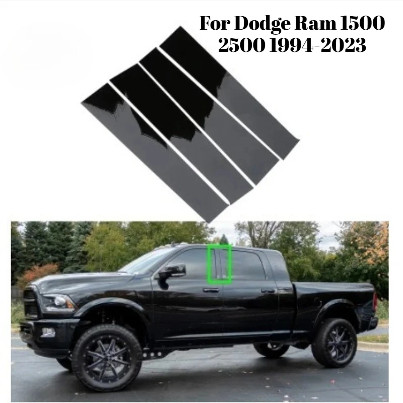 

Window Trim For Dodge Ram 1500 2500 1994-2023 Black Plastic B Pillar Cover Exterior Decoration Auto Accessories