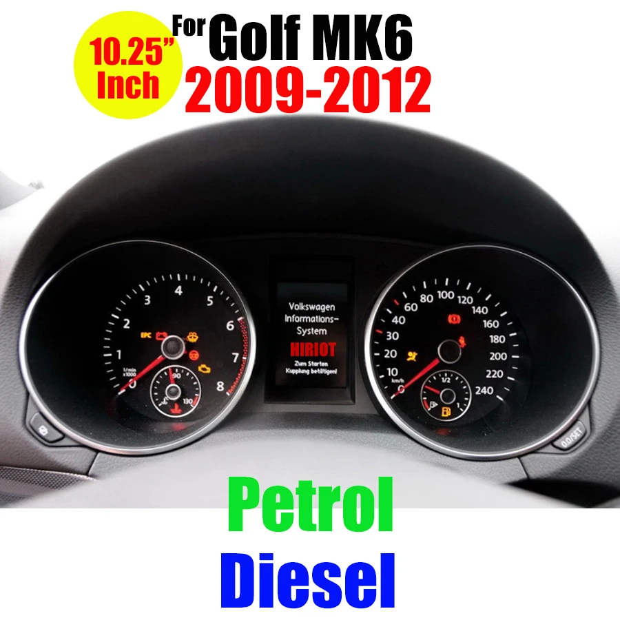12.3 ''Digitale Virtuele Cockpit Instrumentenpaneel Voor VW Golf 6 7 Passat CC B7 B8 T6 Tiguan Scirocco Jetta Sharan LCD Snelheidsmeter