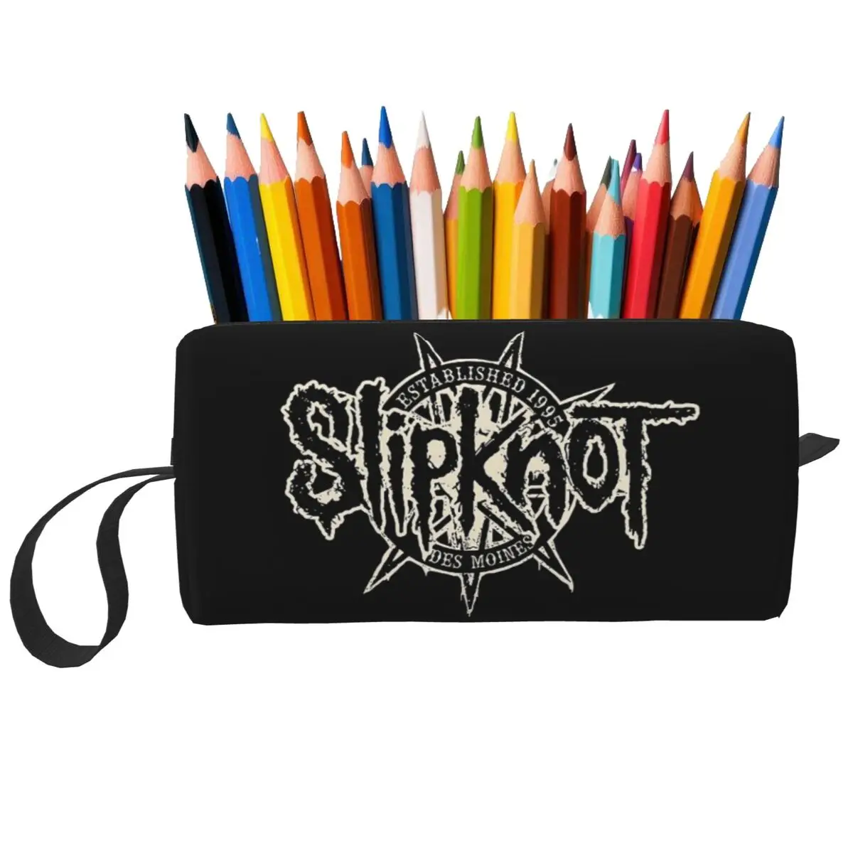 S-Slipknots Heavy Mental Music Makeup Bag Cosmetic Organizer Toiletry Cosmetic Bag for Women Beauty Travel Pencil Case