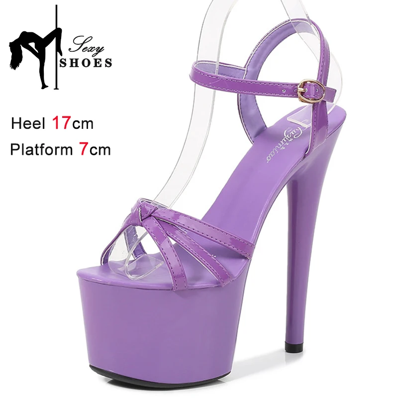 2024 Platform Cross-tied Sandals Women Classics Wedding Shoes Sexy Super High Heel 17CM/7Inch Nightclub T-show Model Stiletto