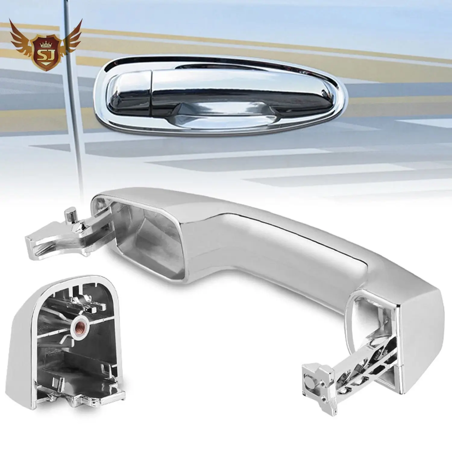 مجموعة مقبض الباب الخارجي من الكروم الأسود لسيارة تويوتا لاند كروزر برادو FJ150 2010-2019 الجبهة الخلفية اليسرى اليمنى
