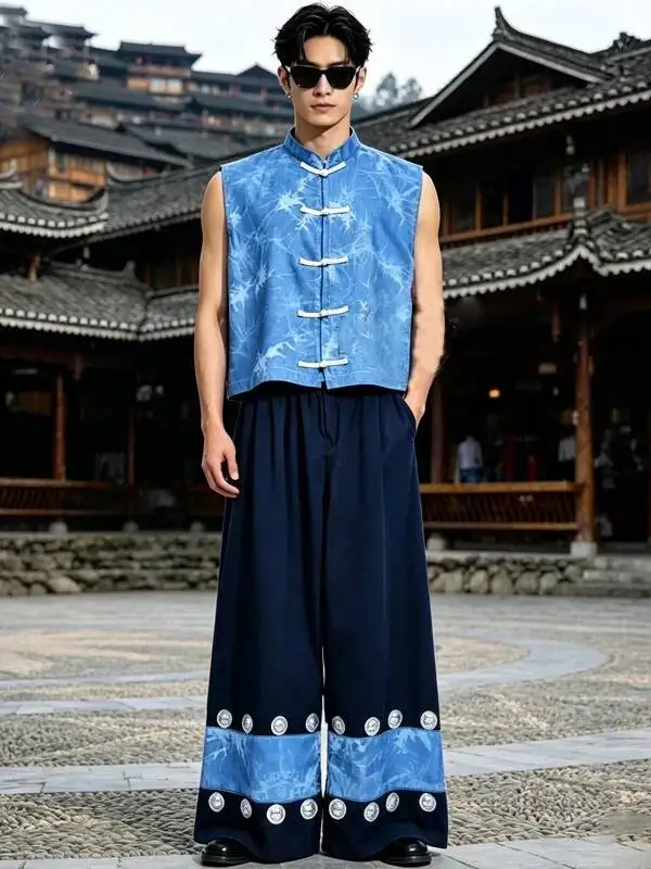 Men's Ethnic Minority Clothing Batik Miao Ethnic Clothing From Miaojiang Style Chinese Miao Clothing For Travel Photography