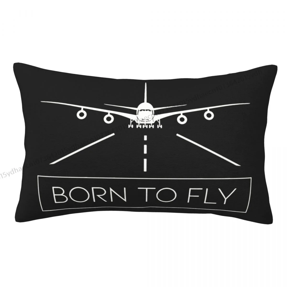 Born To Fly Printed Pillow Case Airplane Airport Sign Backpack Cushions Covers Reusable Home Decor Pillowcase