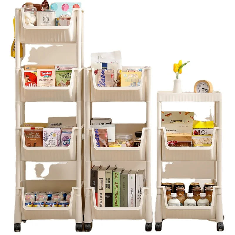 Snack Trolley Rack Floor with Wheels Movable Home Living Room Bedroom Dorm