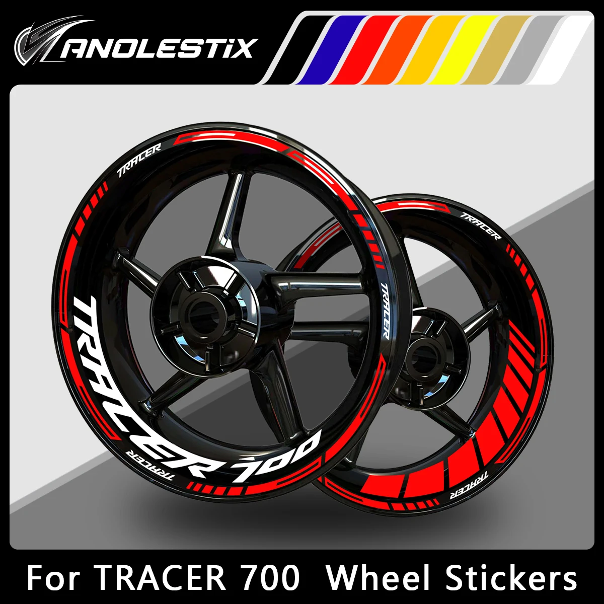 AnoleStix Reflective Motorcycle Wheel Sticker Hub Decal Rim Stripe Tape For YAMAHA TRACER700 TRACER700GT