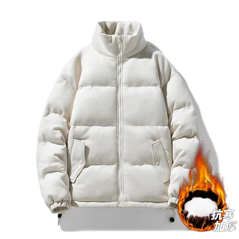 

Solid Color All-match Men Parkas Quality Comfortable Casual Male Clothes Winter Windproof Warm Outerwear Fashion Stand Collar