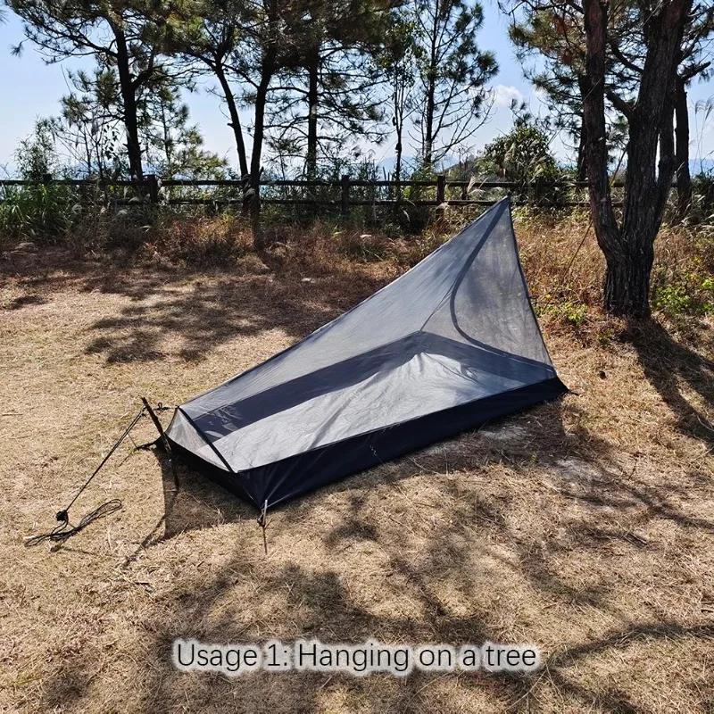 Suitable For  A-Tower Mesh Tent Outdoor Backpacking Camping Hiking Portable Inner Tent Anti-mosquito and Insect Solo Poleless Bi