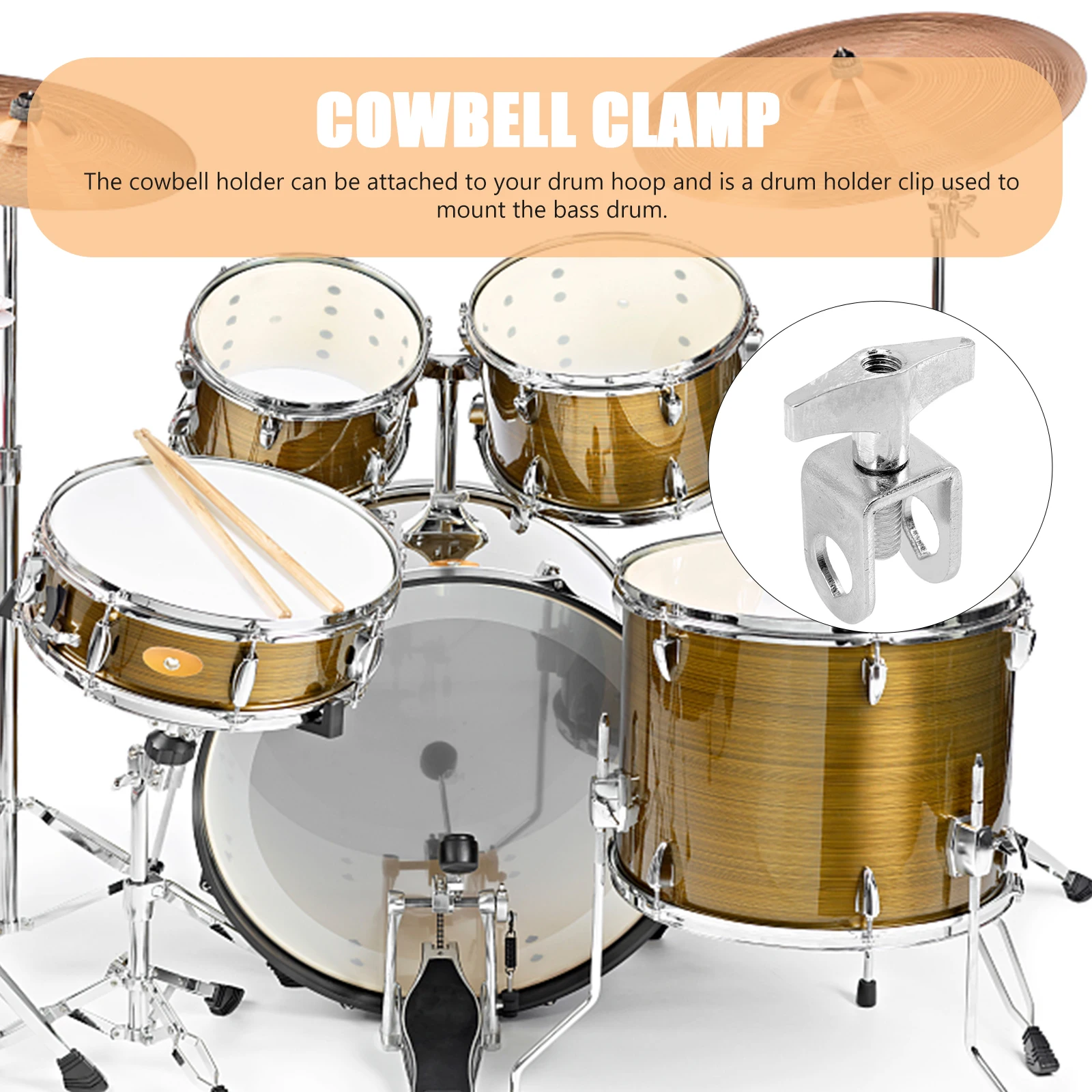 

Cowbell Cowbell Extension Holder Durable Holder Bracket Drum Accessories Music Instrument Mounting Clamp