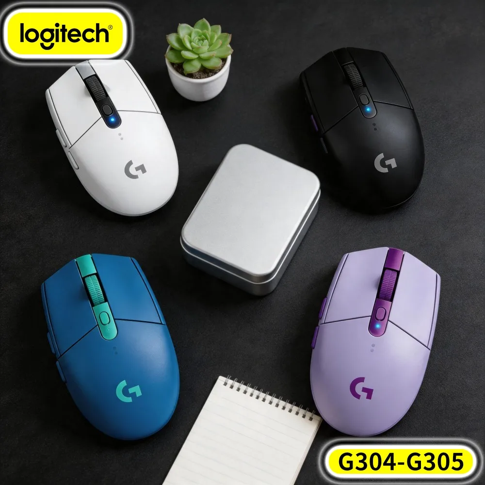 Logitech G305 LIGHTSPEED Wireless Mouse, 12000 DPI HERO, 6 Programmable Buttons, 250H Battery, 99G Lightweight PC Mac Compatible