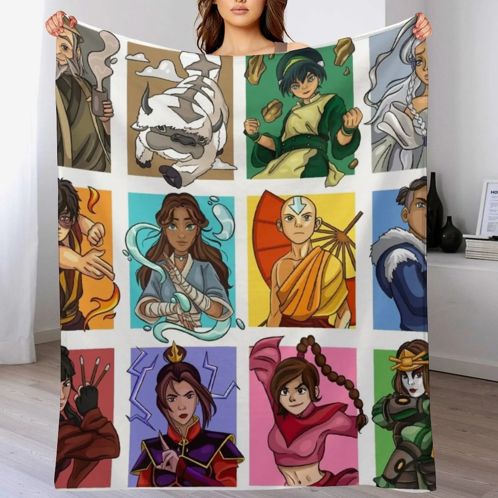 

Avatar The Last Airbender Digital Art Throw Blanket Retros Flannels Thins Furrys Blankets