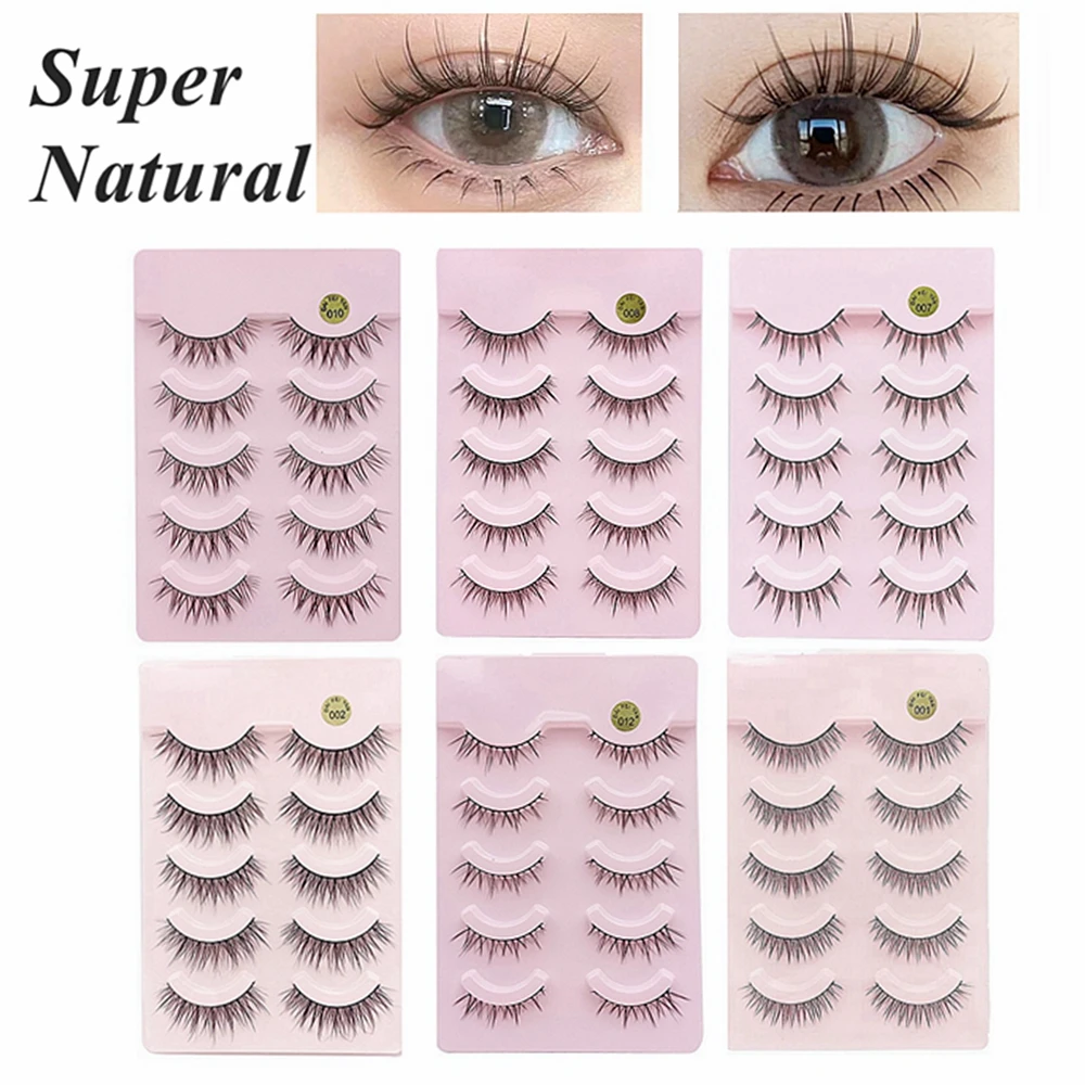 

5 Pairs False Eyelashes Super Natural Lashes Faux Cils 3D Fake Eyelashes Extension Soft Band lots,Long Thick Reusable for makeup