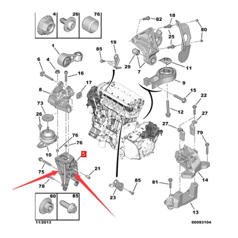 

A77Q-новый кронштейн двигателя, нижний правый кронштейн для 307, 308, 408, 307, 307 SW 407 Citroen C5 C4 Picasso Generation C4 184699