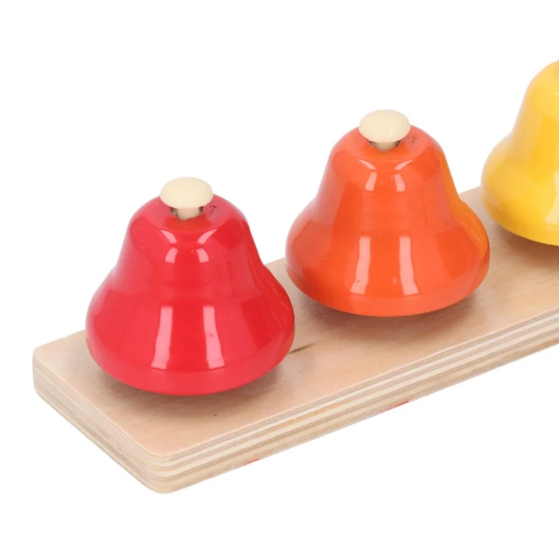 Sinos de mesa para crianças, instrumento de percussão, 8 notas, sinos musicais coloridos, instrumento de percussão, brinquedo com marretas de madeira
