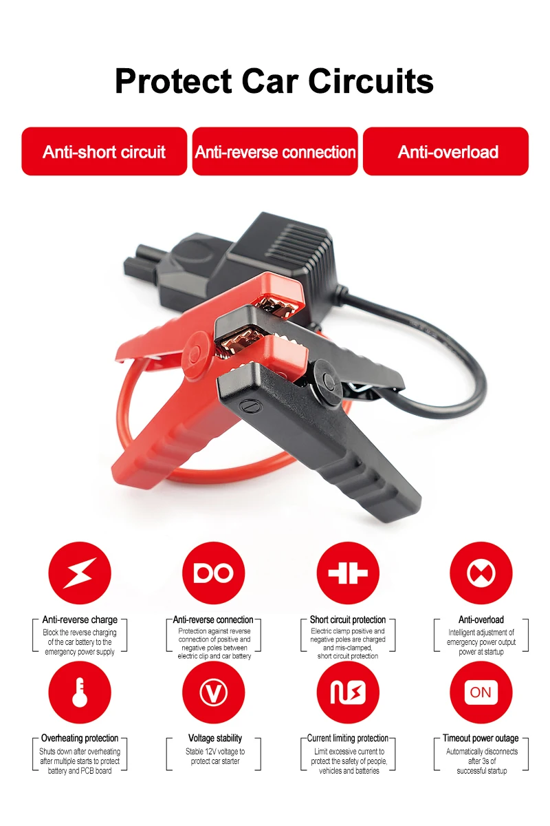 1Pcs Car Jump Starter Cable Power Bank Portable 12V Car Battery Booster For Mobile Charger Vehicle Booster Cables For Auto - view 6