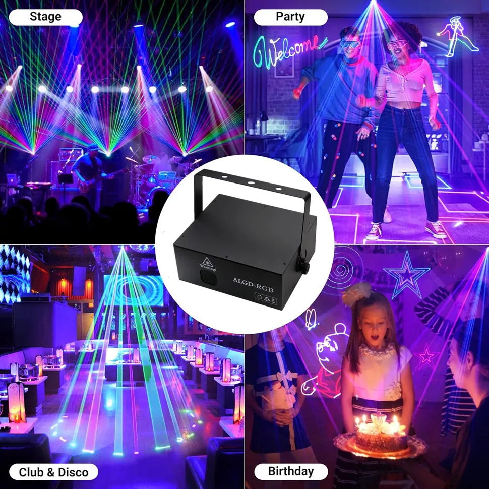 2W Animation Laser Scanner Projector DMX Professional Disco DJ Party Bar Club Stage Light Professional Lighting Christmas Party