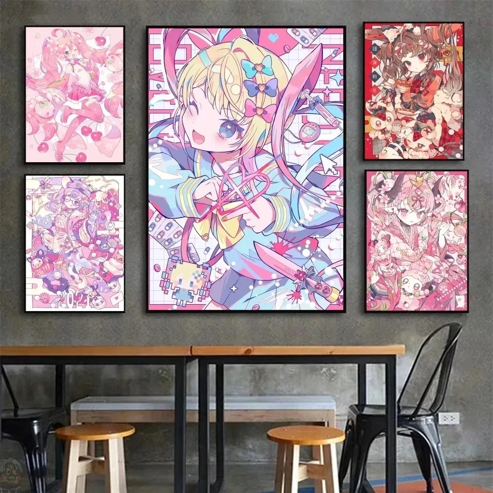 Popular Cute Anime Girls NEEDY GIRL OVERDOSE Miku Canvas Poster Art Wall Murals Decor Game Room Decor Kawaii HD Painting