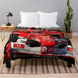 Michael Schumacher in his 2004 F1 car Throw Blanket soft plush plaid