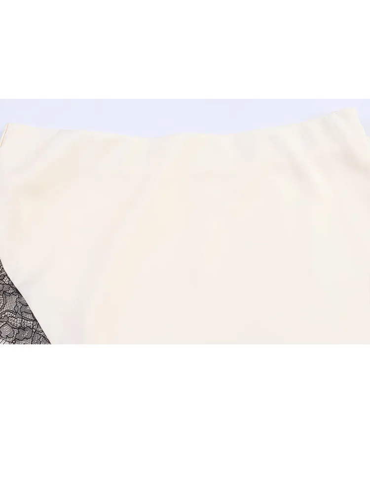 Hh feminino renda emendada saia terno verão moda sexy sem costas pescoço halter colete superior + cintura média assimetria elegante saia longa