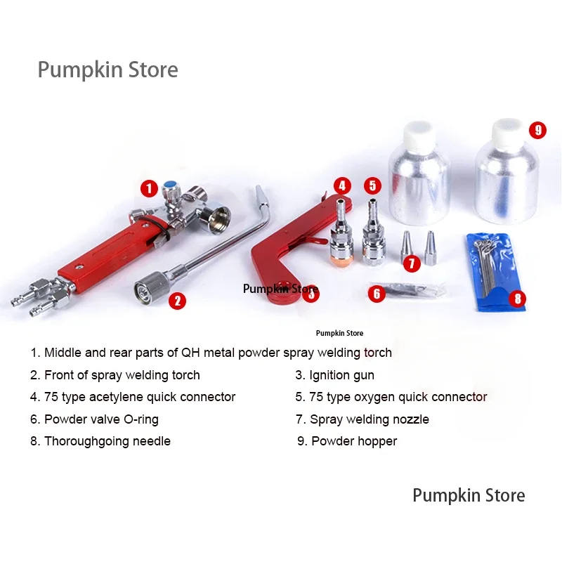 Pistola de soldadura en aerosol de polvo de Metal QH pequeño, soplete de soldadura en aerosol de aleación en polvo, pistola de soldadura de reparación