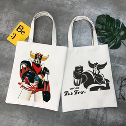 Grandizer Anime Goldorak Tote torba eko Shoper Canvas Shopper torebka damska dla dziewczynek projektant torebki kupujący torby na zakupy