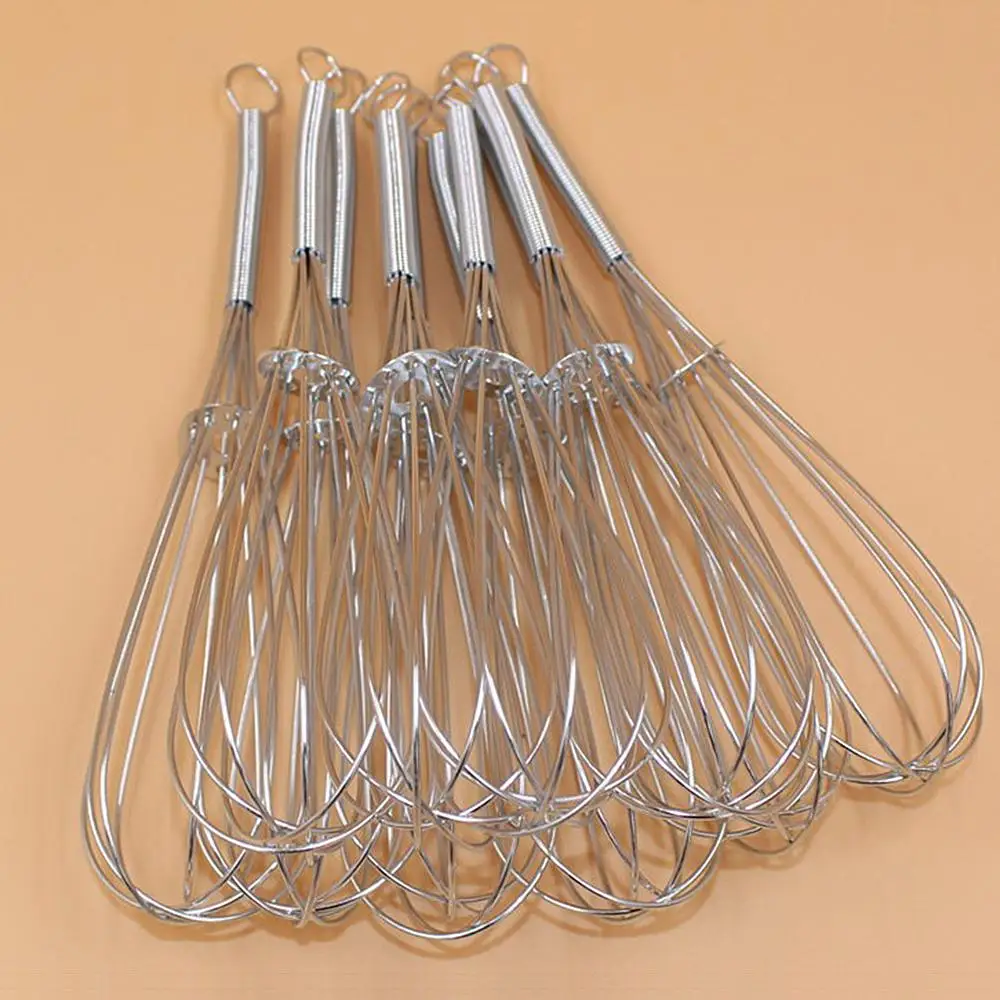 18cm Egg Stirring 304 Stainless Steel Wire Whisk Manual Egg Beater Mixer Kitchen Baking Utensil Rods Beat Cream Butter Whisk