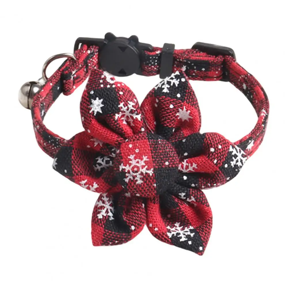 Practical Pet Collar Buckle Design Dress-up Exquisite Buffalo Plaid Pattern Cat Dog Christmas Collar