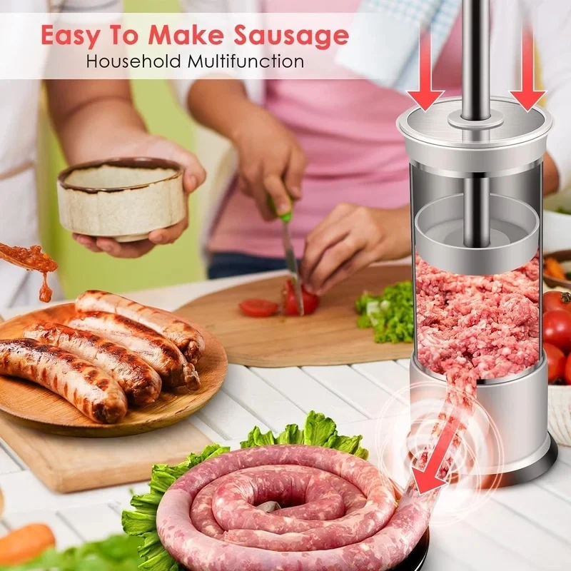 New Vertical Press Enema For Household Manual Stainless Steel Enema Sausage Hot Dog Making Tool