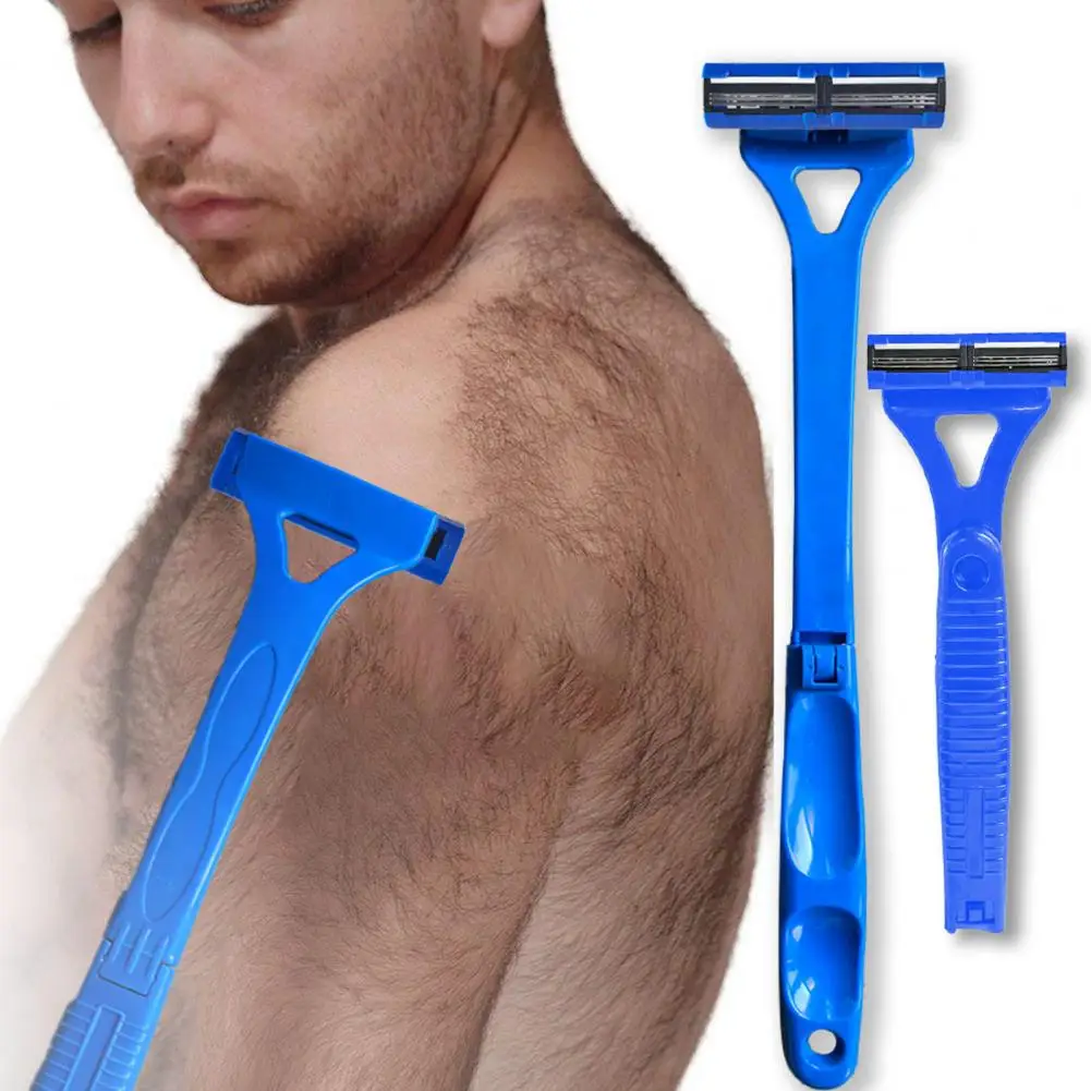 

Male Back Shaver Ergonomic Men's Back Hair Trimmer with Long Handle Dual Heads for Wet Dry Use Shower Body Hair Remover Tool