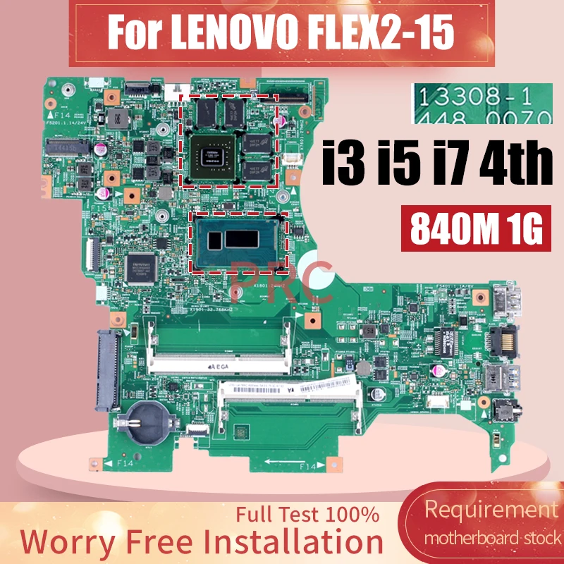 13308-1 For LENOVO FLEX 2-15 Laptop Motherboard i3 i5 i7 4th Gen 840M 1G 11S5B20G39385 8S5B20G394711ZZ Notebook Mainboard Tested