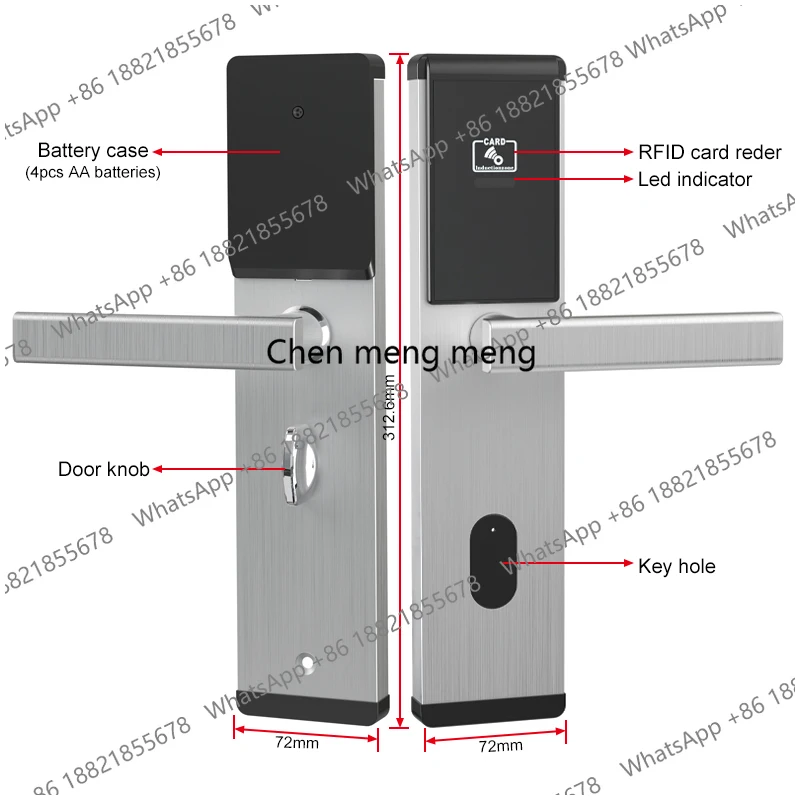 New hotel style card activated door security lock keyless entry house lock