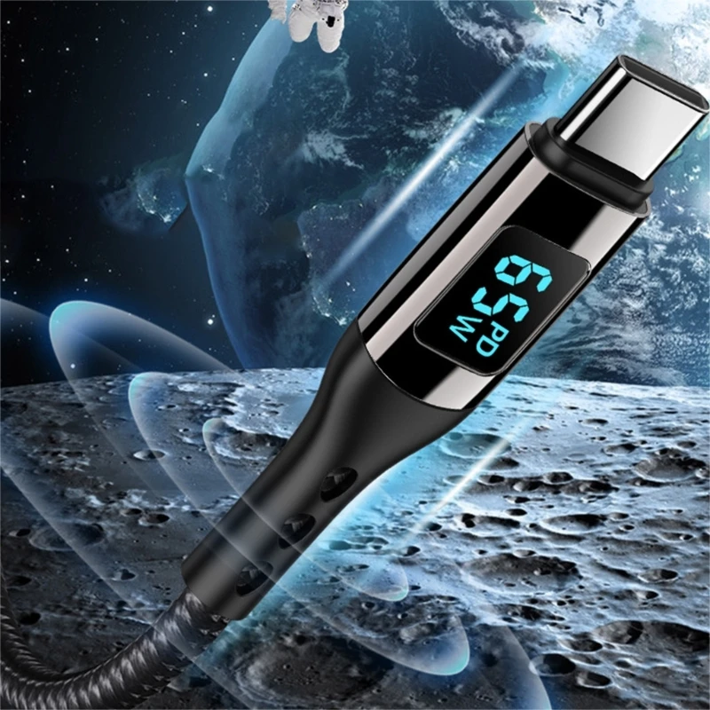 65W Charging Cord USB 480Mbps Data Sync Charging Cable for Phone Cable R58F