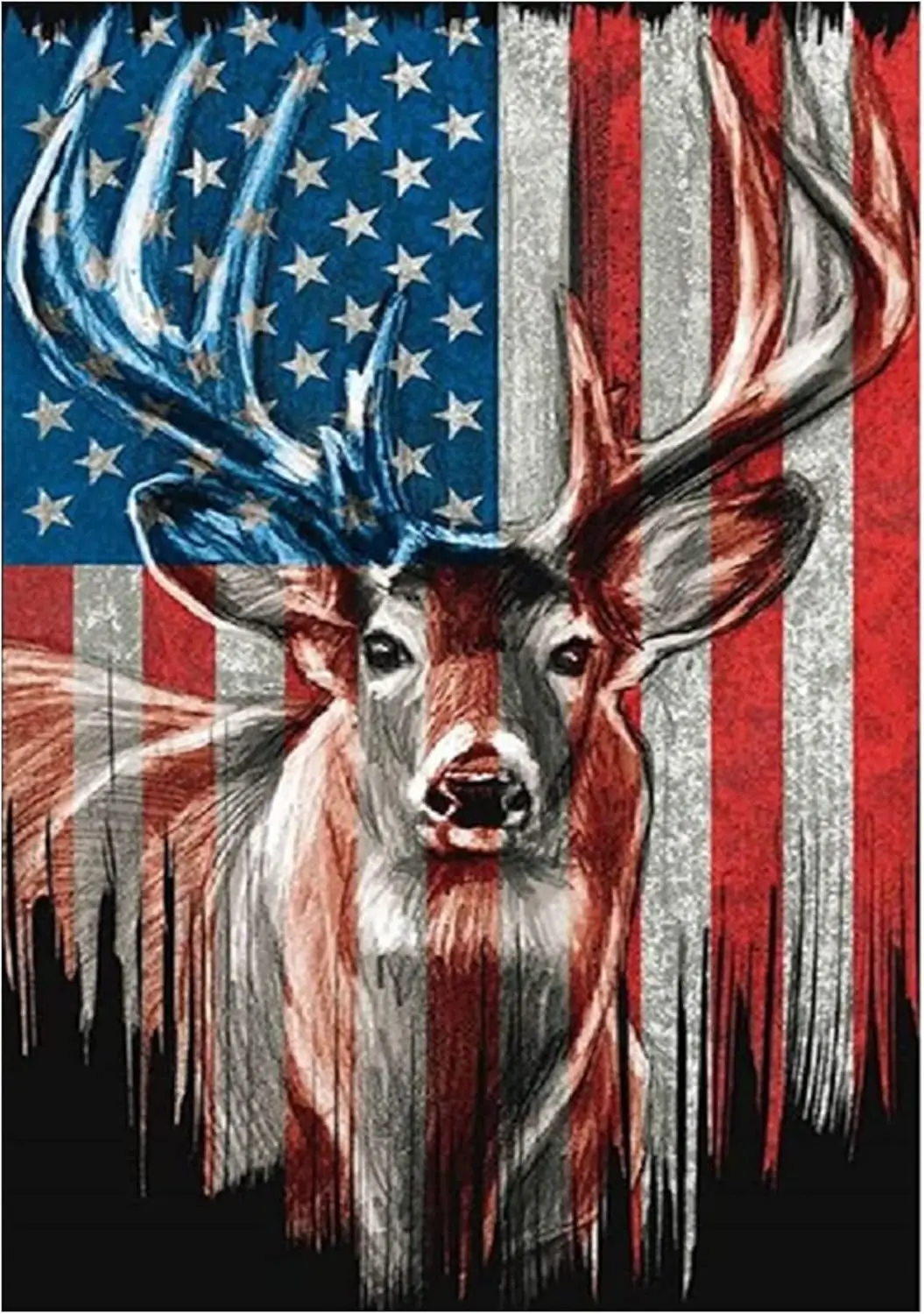 

Наборы для алмазной вышивки KTHOFCY 5D DIY для взрослых и детей: Американский флаг, Олень, Полная вышивка, Крестик-стикер, Кристаллы, Стразы