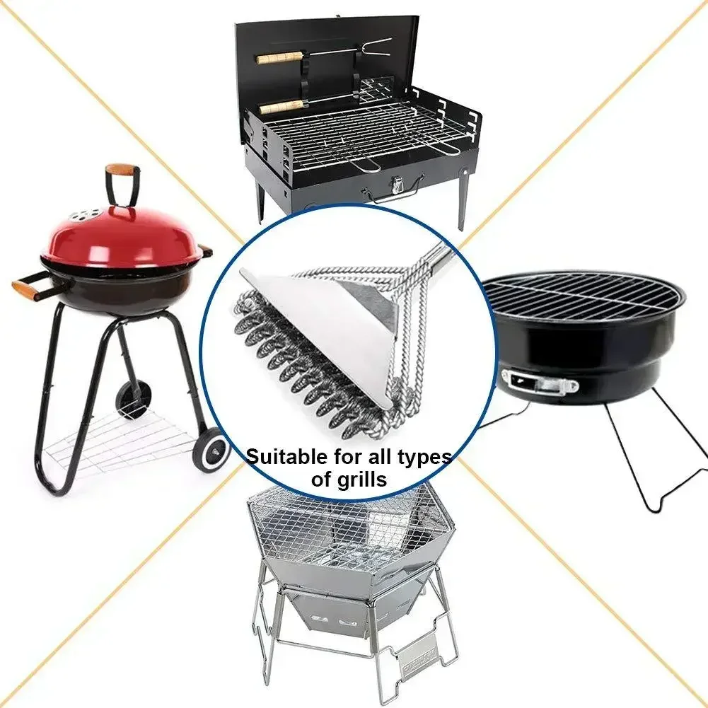 Barbecue Grill Brush BBQ Cleaning Brushes Stainless Steel Bristles Barbecue Cleaner Grilling Accessories Cooking Tool